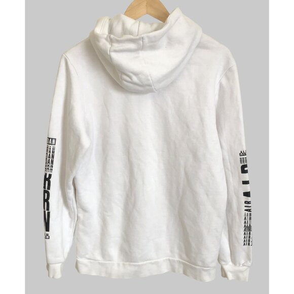 Air Jordan Logo Hoodie Sweatshirt Mens M White Basketball Athleisure Activewear - Picture 2 of 10